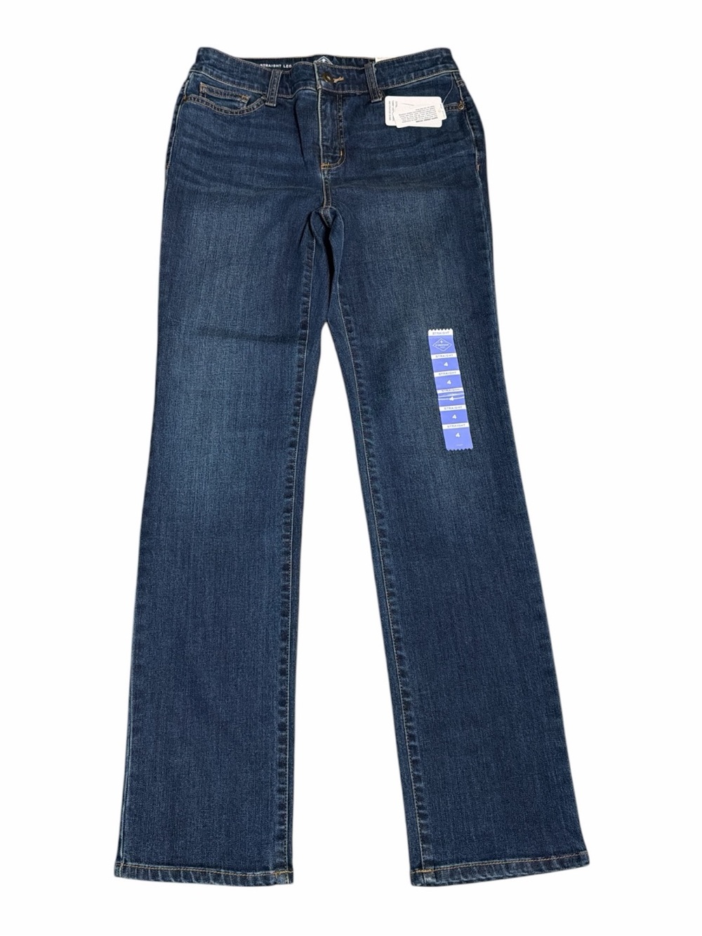 Classic St John’s Bay Dark Wash Straight Leg Jeans Size 4 NWT